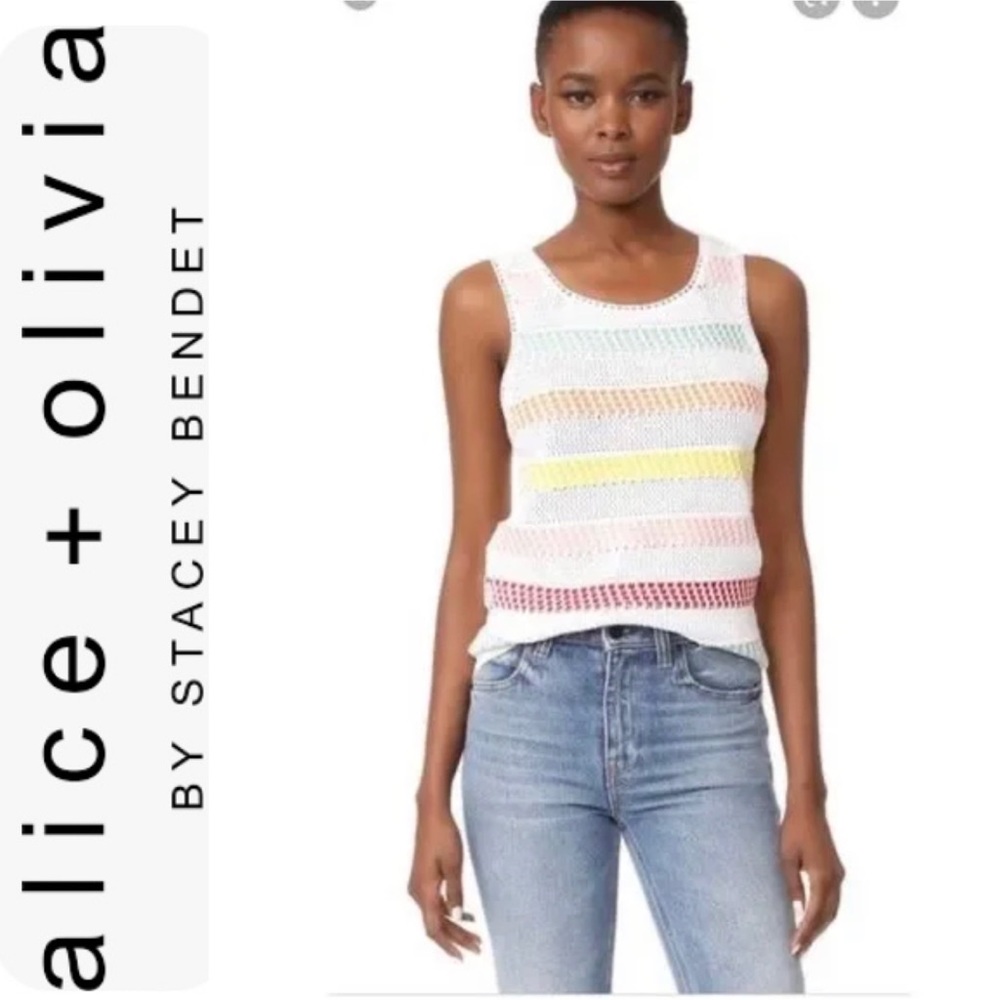 Alice + Olivia Striped Trinity Knit Top Sp